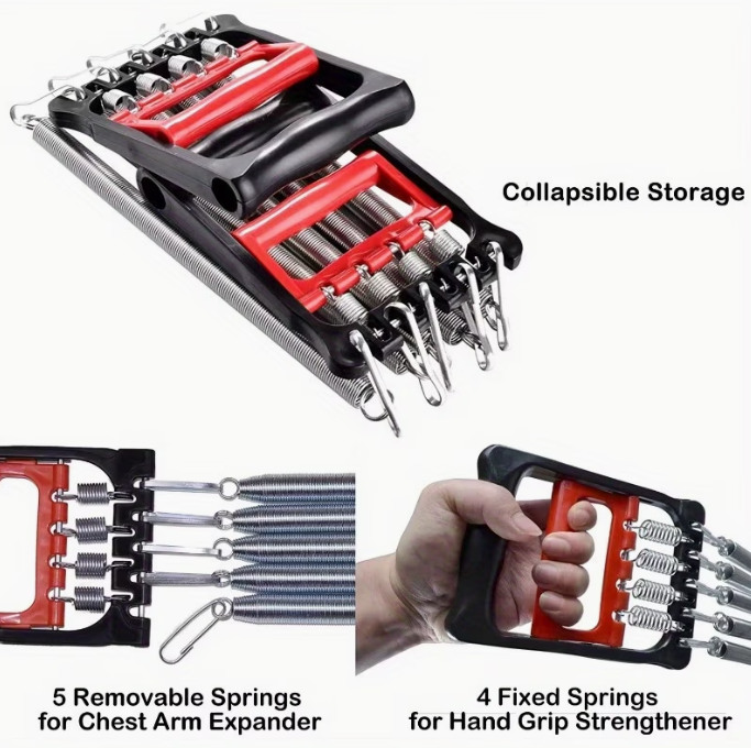 3-in-1 Spring Chest Expander & Full-Body Trainer